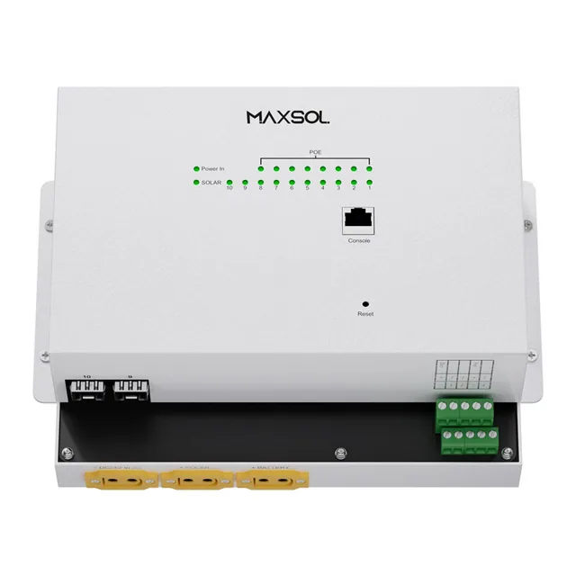 Managed industriële PoE-switch op zonne-energie, 8GE+2GF