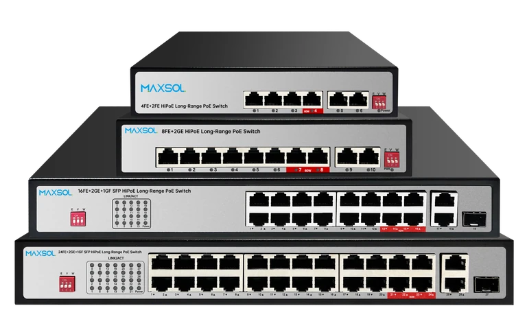 Commerciële PoE-switch van 100Mbps