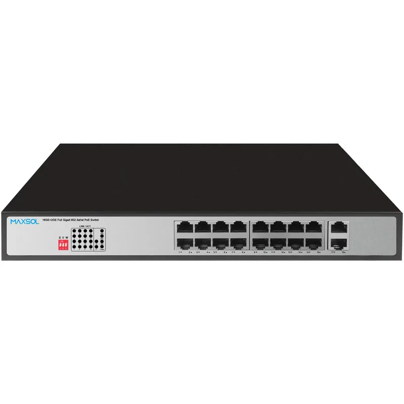 16-poorts Gigabit-PoE+-switch, 300W, 2 uplinks